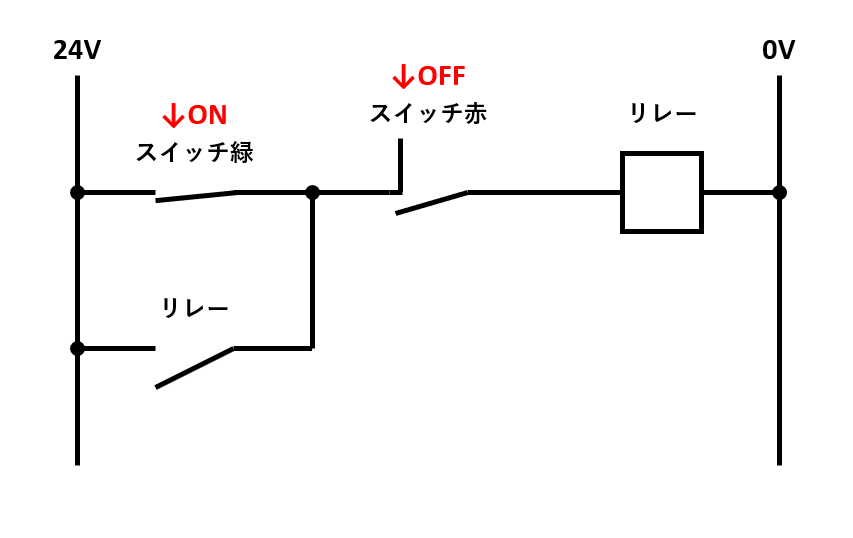 リレー回路 自己保持回路の回路図と動作 電気設計人 Com